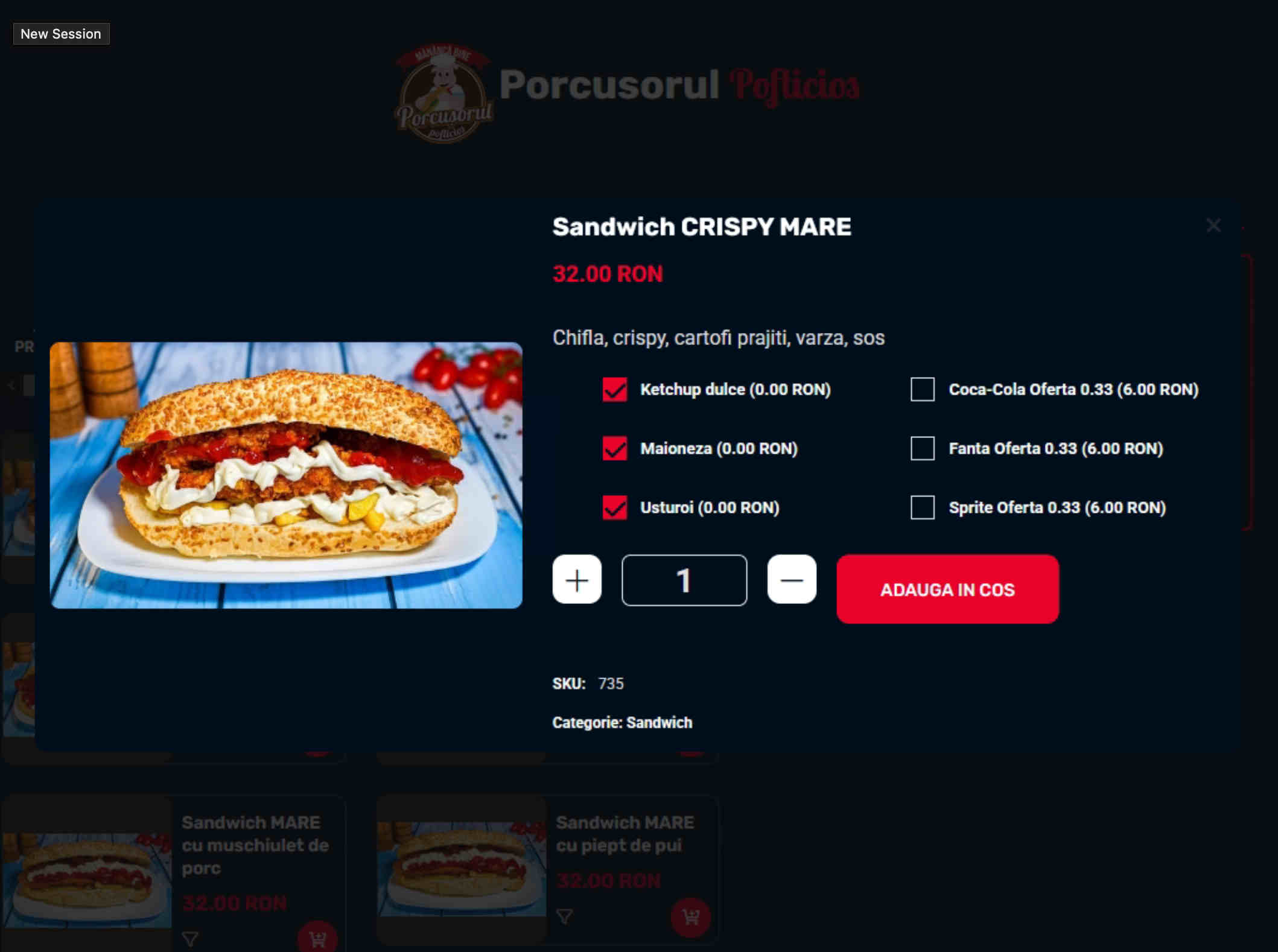 Self order kiosk - ecran comandă