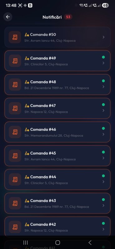 Bistro Delivery notificari push