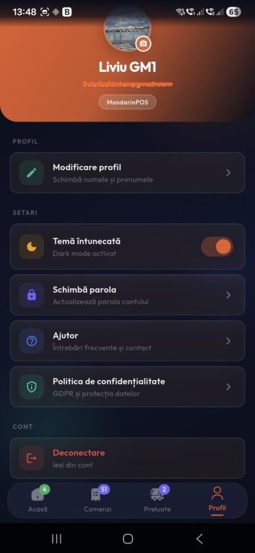 Bistro Delivery profil livrator