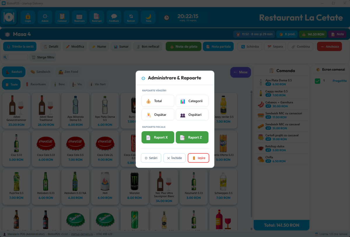 BistroPOS — Panou administrare