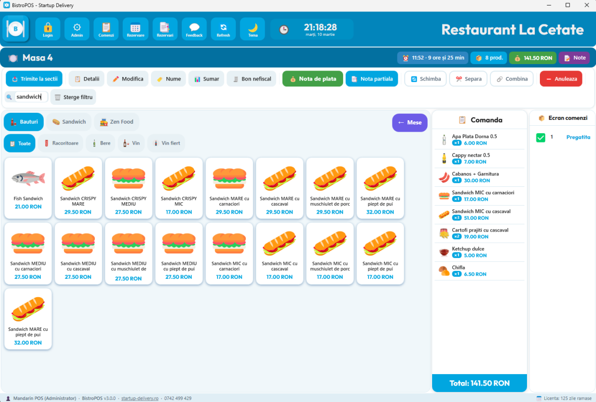 BistroPOS — Căutare rapidă produse