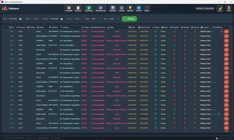 Delivero Ecran Principal