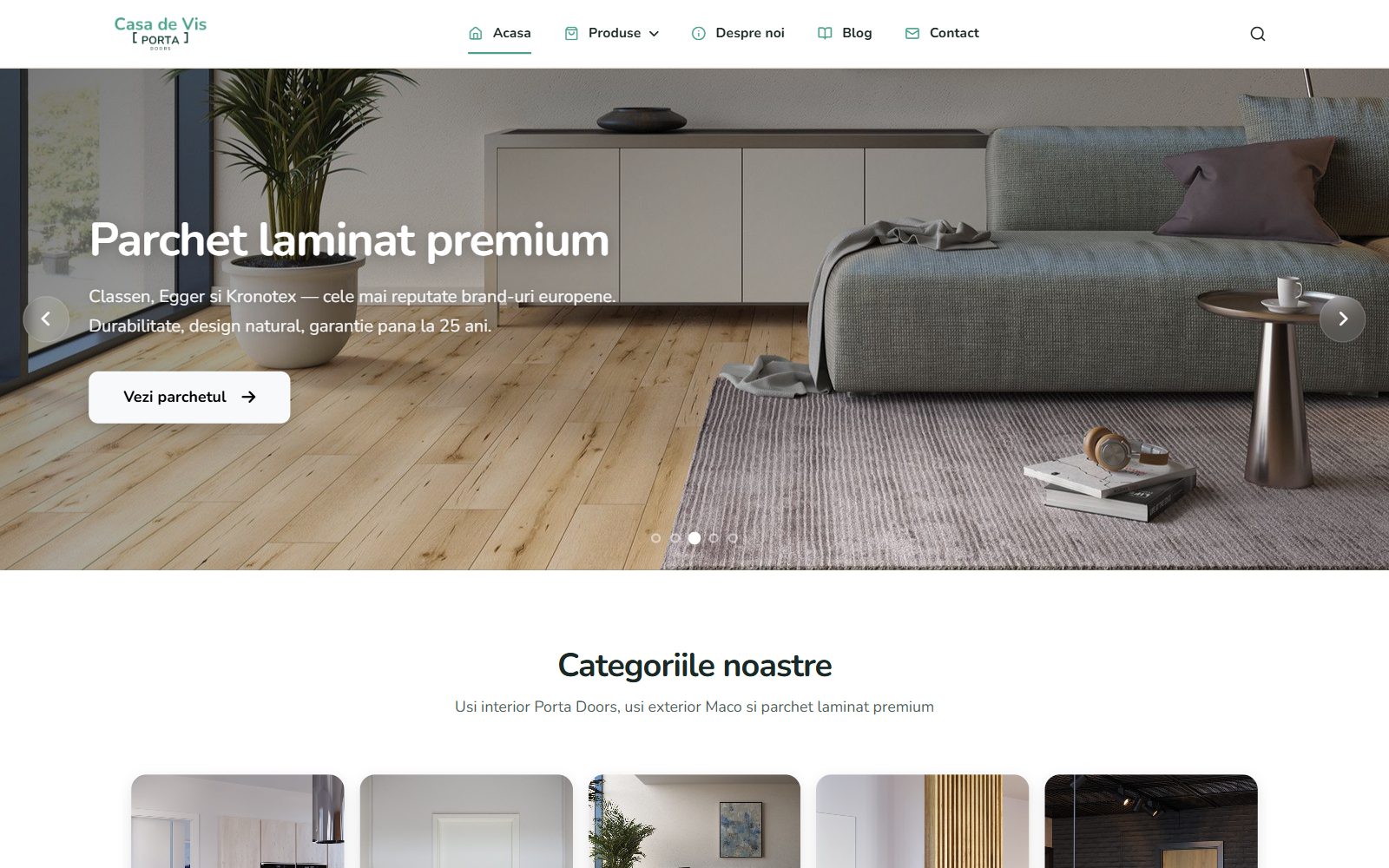 Site-ul Casa de Vis realizat de Startup Delivery — pagina de start