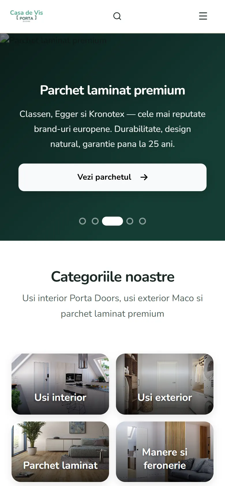 Site-ul Casa de Vis pe telefon — versiunea mobilă