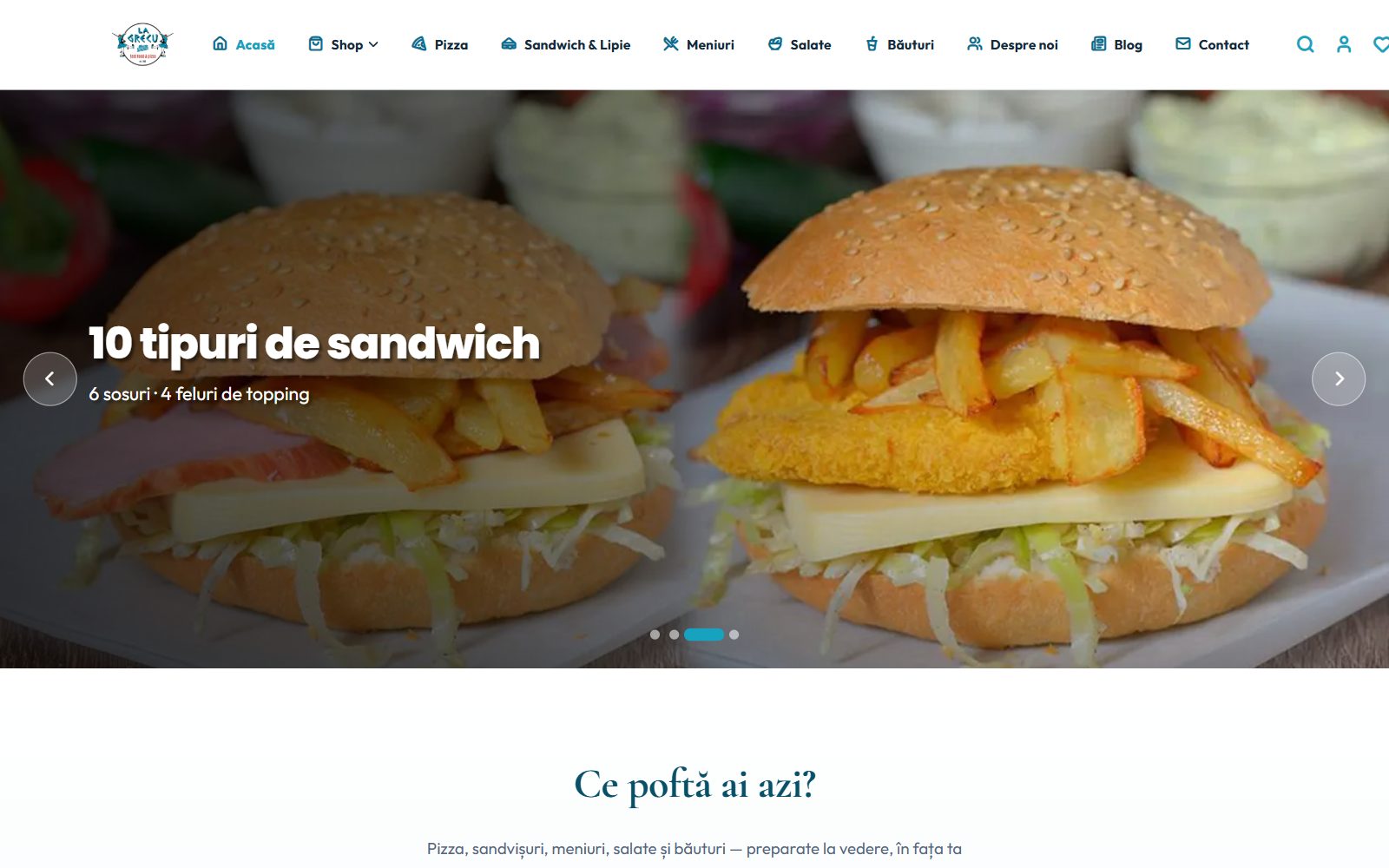 Site-ul La Grecu realizat de Startup Delivery — pagina de start