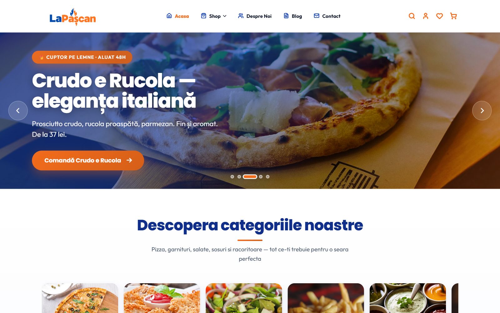 Site-ul La Pascan realizat de Startup Delivery — pagina de start