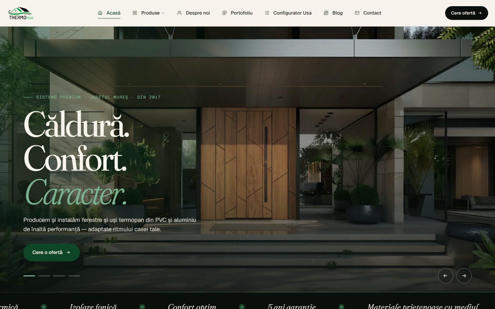 Site-ul ThermoPlus realizat de Startup Delivery — pagina de start