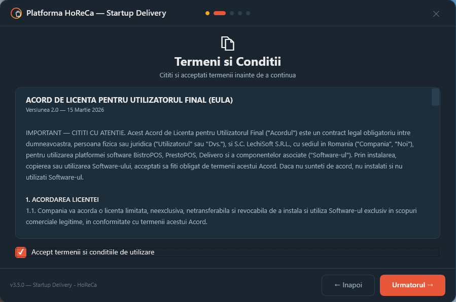 Acceptare termeni si conditii