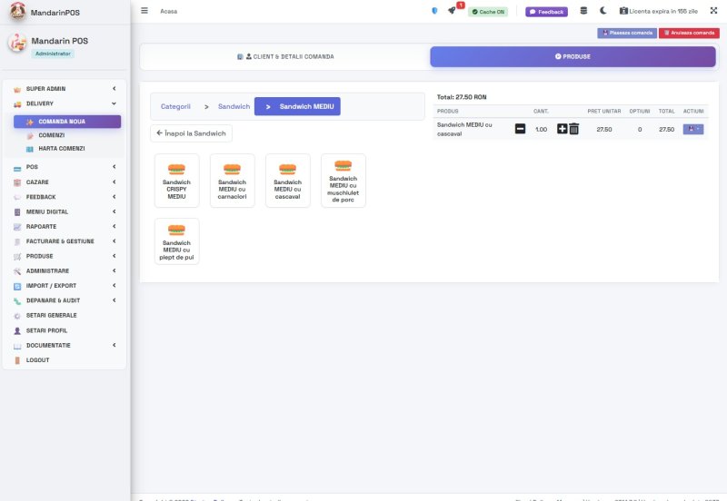 Soft restaurant delivery - comandă cu produse și adresă livrare
